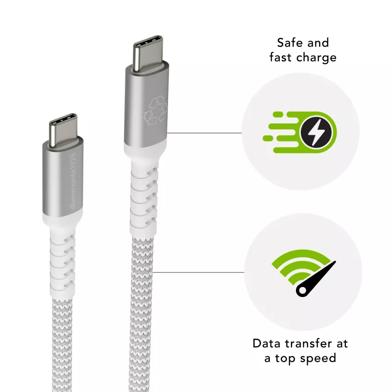 USB-A-auf-Lightning-Kabel d bramante re-charge Pro BRD Kabel 1,2 m, weiß