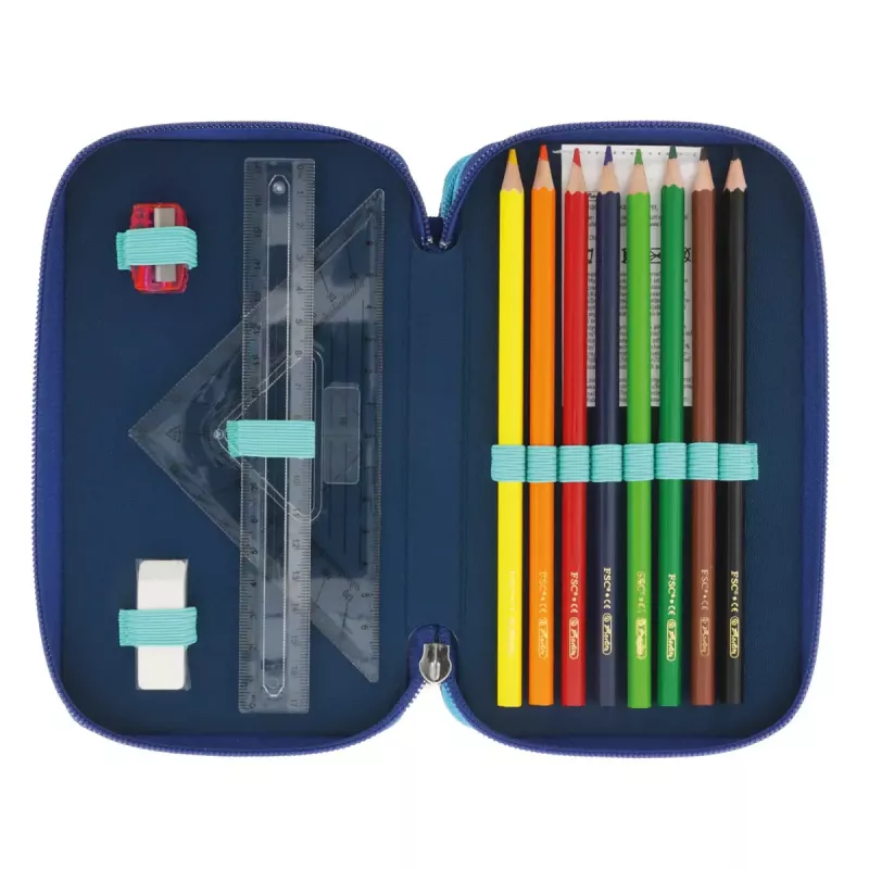 Herlitz TriCase Dip Dye 31-tlg. Blau Türkis Polyester 190x115x70 mm