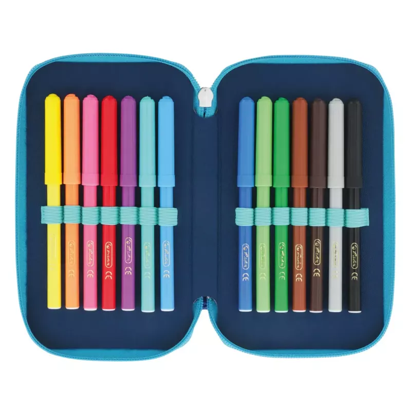 Herlitz TriCase Dip Dye 31-tlg. Blau Türkis Polyester 190x115x70 mm