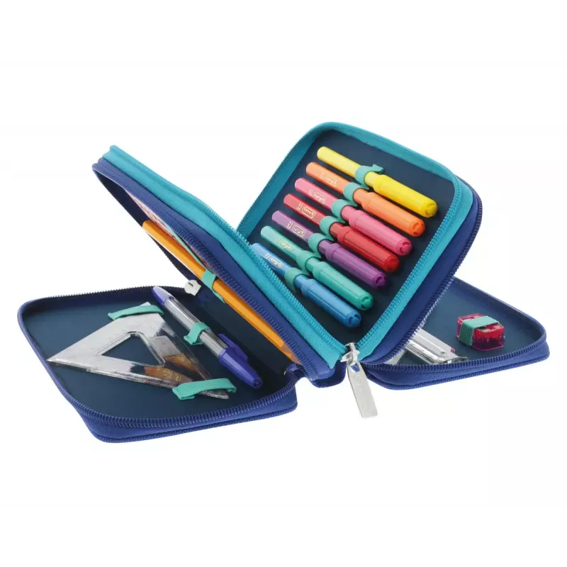 Herlitz TriCase Dip Dye 31-tlg. Blau Türkis Polyester 190x115x70 mm