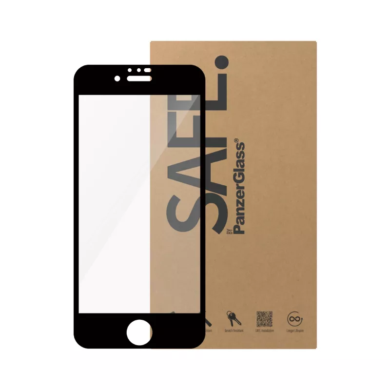 PanzerGlass SAFE. by ® Displayschutz iPhone SE (2020, 2022) | 8 | 7 | 6s | 6 | Ultra-Wide Fit | BULK