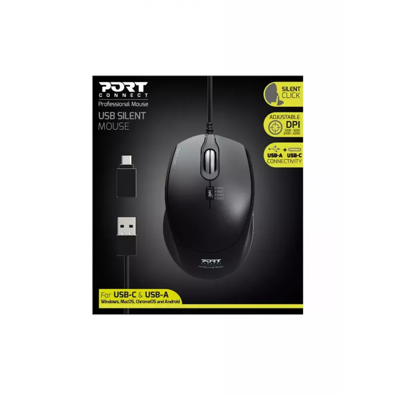 Maus Port Designs 900711 Rechtshänder USB Typ-A