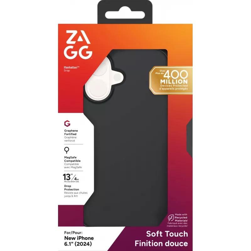 ZAGG Cases Manhattan Snap Apple iPhone 16 Schwarz