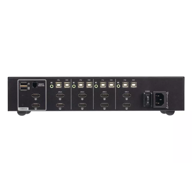 KVM-Switch ATEN 4-Port USB HDMI Dual Display Secure mit CAC (4 Computer, 4K UHD 3840×2160)