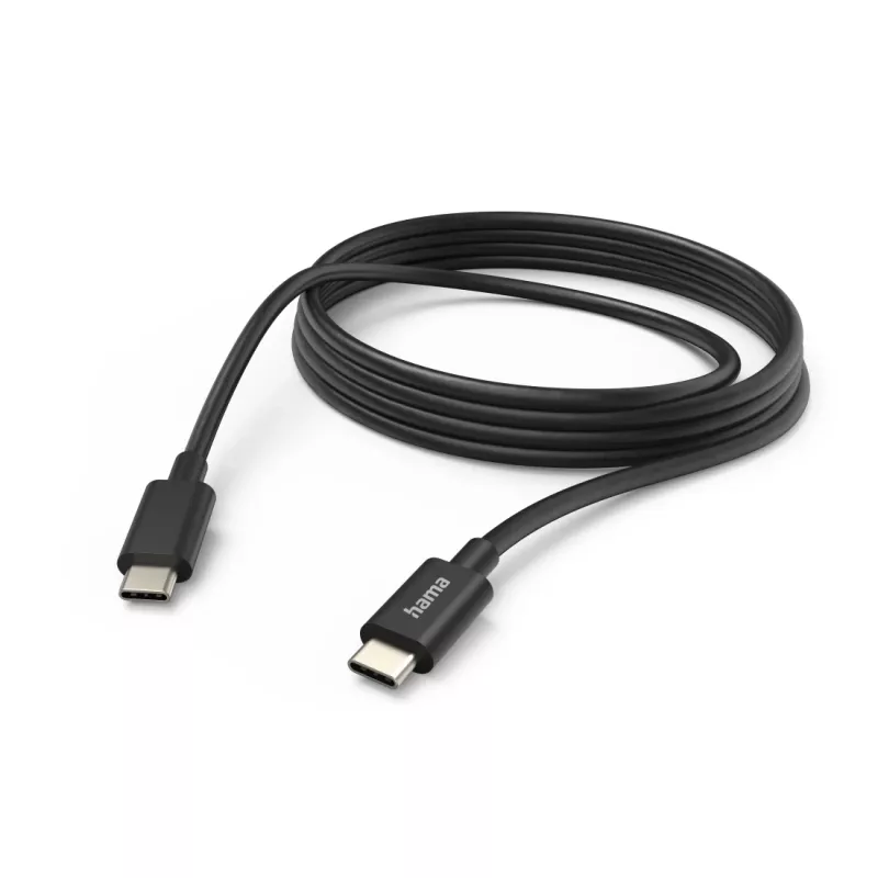 Hama Ladekabel, USB-C - USB-C, 3 m, schwarz