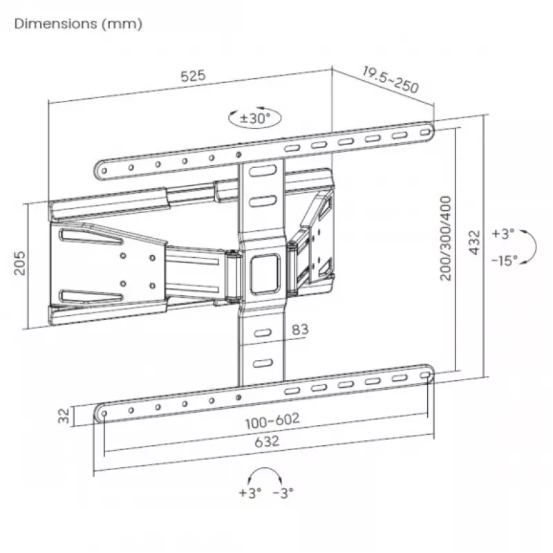 Equip 43-90 Zoll Ultraflache schwenkbare TV-Wandhalterung