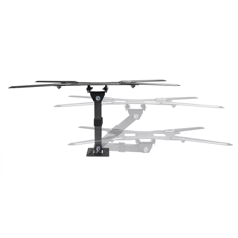 Equip 23 Zoll-55 Zoll Full-Motion TV-Wandhalterung, 100 x 100 mm, 400 x 400 mm, -8 - 5°, -90 - 90°, Edelstahl, Schwarz