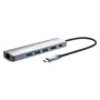 Manhattan USB-C Dock/Hub, Anschlüsse (x6): Ethernet, HDMI, USB-A (x3) und USB-C, mit Power Delivery (PD) 100W – benötigt externes USB-C-Ladegerät (nicht im Lieferumfang). USB-betrieben (kein externes Netzteil erforderlich), wenn PD nicht verwendet wird