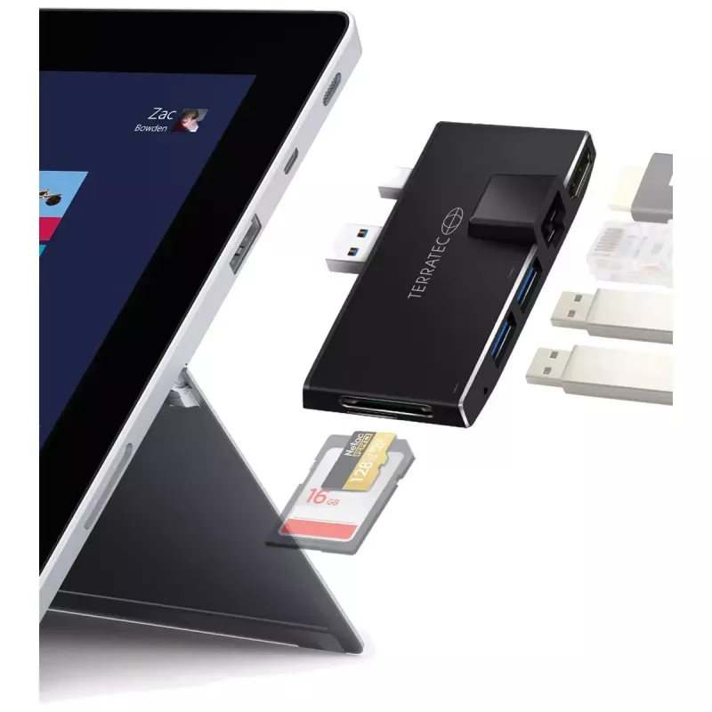 USB Hub Terratec CONNECT Pro2 Kabelgebunden USB 3.2 Gen 1 Schwarz