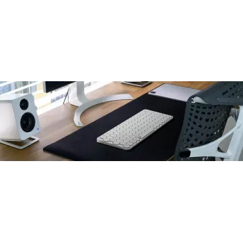 KeySonic KSK-5020BT-S (DE) Tastatur Office Bluetooth QWERTZ Deutsch Aluminium, Weiß