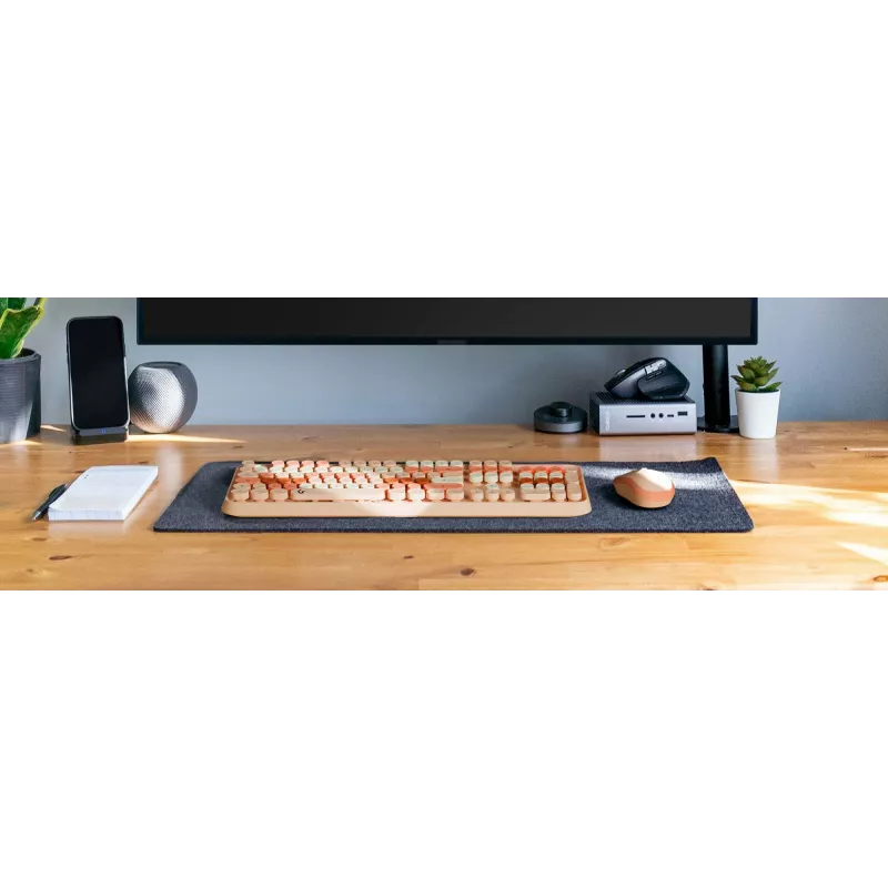 KeySonic KSKM-8200M-RF (DE) Tastatur Maus enthalten Büro RF Wireless QWERTZ Deutsch Beige, Braun, Rosa