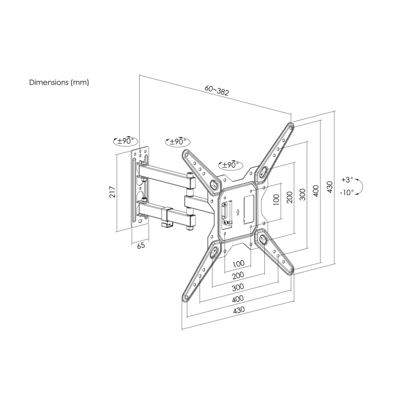 Equip 23 Zoll–55 Zoll Vollbewegliche TV-Wandhalterung