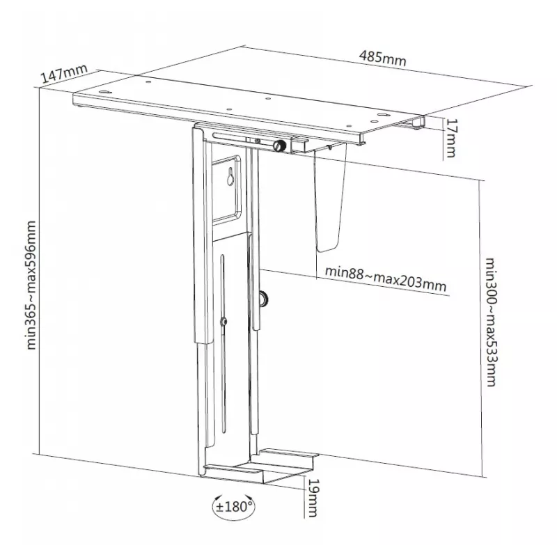 Untertisch-CPU-Halterung Equip 650892