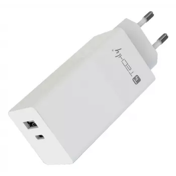 Techly IPW-PD100W-WH mobiles Ladegerät Powerbank, Smartphone, Tablet, Universal Weiß AC Schnellladung Innenbereich