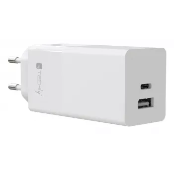 Techly IPW-PD100W-WH mobiles Ladegerät Powerbank, Smartphone, Tablet, Universal Weiß AC Schnellladung Innenbereich
