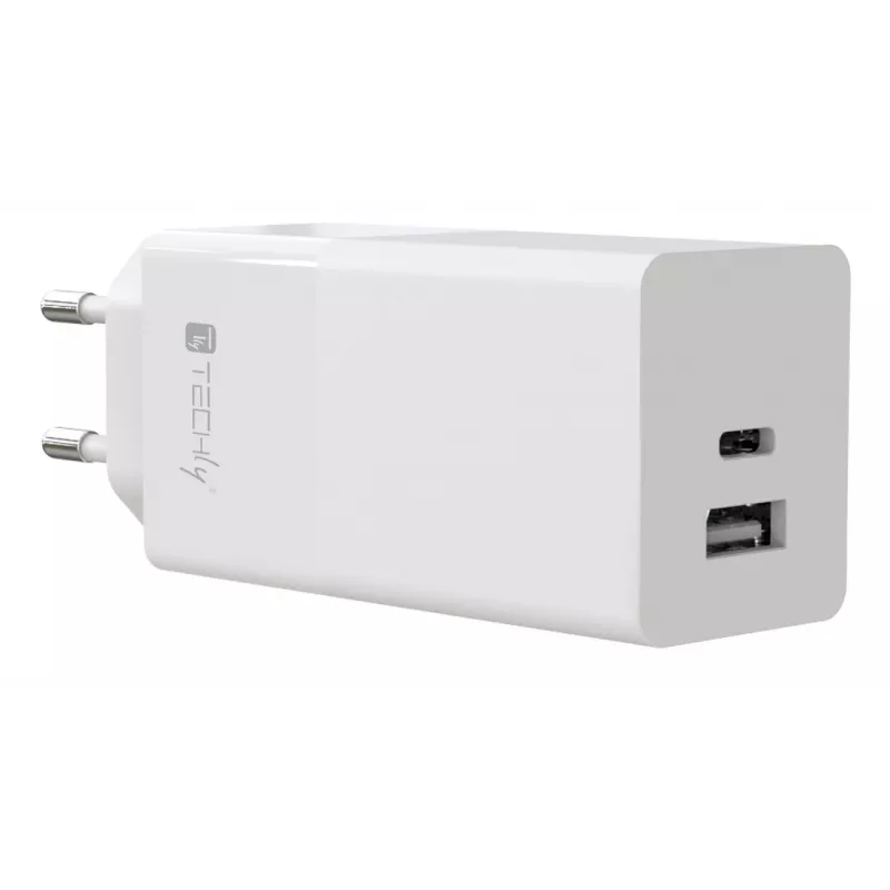 Techly IPW-PD100W-WH mobiles Ladegerät Powerbank, Smartphone, Tablet, Universal Weiß AC Schnellladung Innenbereich