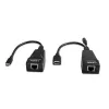 Lindy 100m USB 2.0 Typ C Cat.6 Extender, Netzwerk-Sender & -Empfänger, 100 m, 480 Mbit/s, Cat5e, Cat6, CH317Q, CH9317, RTL8211E, Schwarz