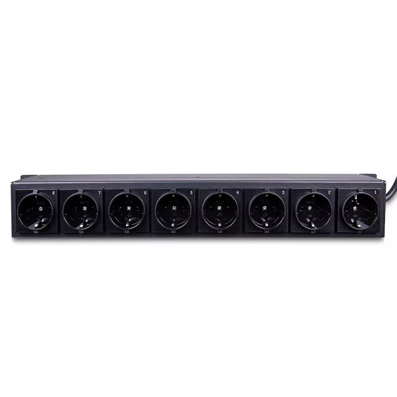Lindy 73025 Stromverteilungseinheit (PDU) 8 AC Ausgänge 1.5U Schwarz