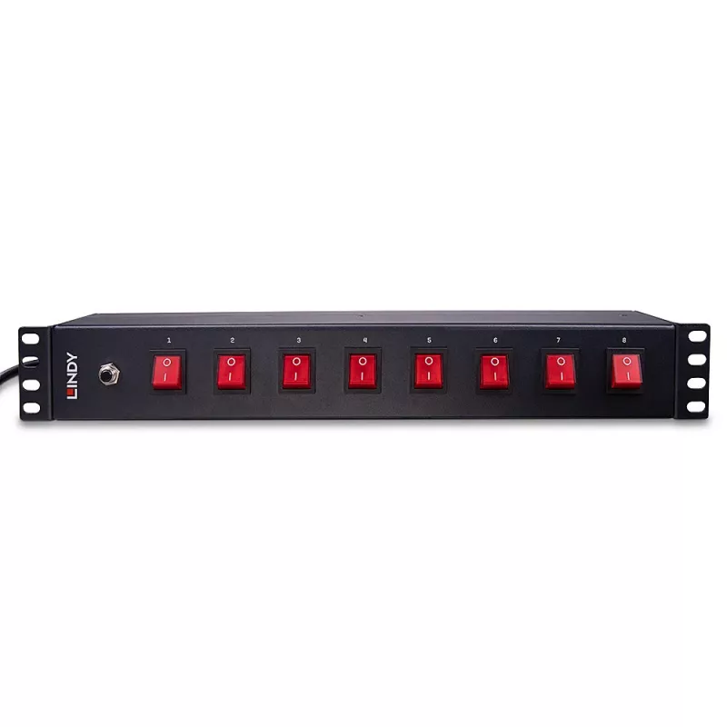 Lindy 73025 Stromverteilungseinheit (PDU) 8 AC Ausgänge 1.5U Schwarz