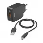 Hama 00201625 mobiles Ladegerät für Mobiltelefon, Smartphone, Tablet Schwarz Innenbereich AC Schnellladung