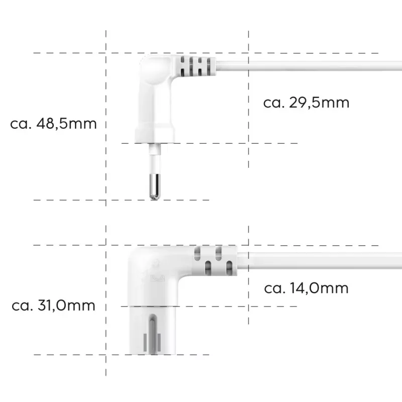 Hama 00221102 Netzkabel Weiß 5 m Netzstecker Typ C C7-Kupplung
