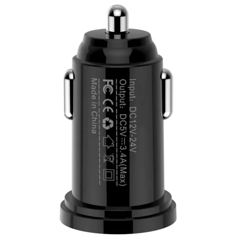 Techly Mini-Autoladegerät 2 USB-A-Anschlüsse 12W / 2.4A Schwarz