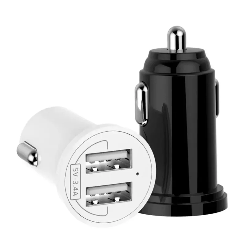 Techly Mini-Autoladegerät 2 USB-A-Anschlüsse 12W / 2.4A Schwarz