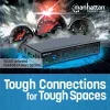 Manhattan USB-A 7-Port Hub Industrial, 7x USB-A Ports, 5 Gbps (USB 3.2 Gen1 aka USB 3.0), 20 kV ESD-Schutz, A/C, Bus- und Klemmleisten-Stromversorgungsoptionen, DIN-Schiene, wandmontierbar, Metallgehäuse, Schraubverriegelung