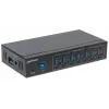 Manhattan USB-A 7-Port Hub Industrial, 7x USB-A Ports, 5 Gbps (USB 3.2 Gen1 aka USB 3.0), 20 kV ESD-Schutz, A/C, Bus- und Klemmleisten-Stromversorgungsoptionen, DIN-Schiene, wandmontierbar, Metallgehäuse, Schraubverriegelung