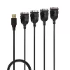 Lindy USB auf 4-Port Seriell Konverter, Schwarz, 0,94 m, USB Typ-A, DB-9, Stecker, Stecker
