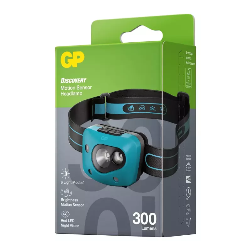 Stirnlampe GP Lighting Discovery Teal LED 300 lm IPX4