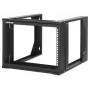 Intellinet 19 Zoll Wandmontage Open Frame Netzwerk-Rack, 6 HE, frontklappbarer Schwenkrahmen Flachverpackung, 2-Pfosten, 45 cm Tiefe, Schwarz RAL 9004