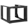 Intellinet 19 Zoll Wandmontage Open Frame Netzwerk-Rack, 6 HE, frontklappbarer Schwenkrahmen Flachverpackung, 2-Pfosten, 45 cm Tiefe, Schwarz RAL 9004