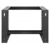 Intellinet 19 Zoll Wandmontage Open Frame Netzwerk-Rack, 6 HE, frontklappbarer Schwenkrahmen Flachverpackung, 2-Pfosten, 45 cm Tiefe, Schwarz RAL 9004