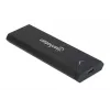 Manhattan M.2 NVMe SSD-Gehäuse, USB-C-Buchse, 10 Gbit/s (USB 3.2 Gen2 alias USB 3.1), UASP-kompatibel, SuperSpeed+ USB, Aluminium, Schwarz, drei Jahre Garantie