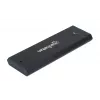 Manhattan M.2 NVMe SSD-Gehäuse, USB-C-Buchse, 10 Gbit/s (USB 3.2 Gen2 alias USB 3.1), UASP-kompatibel, SuperSpeed+ USB, Aluminium, Schwarz, drei Jahre Garantie