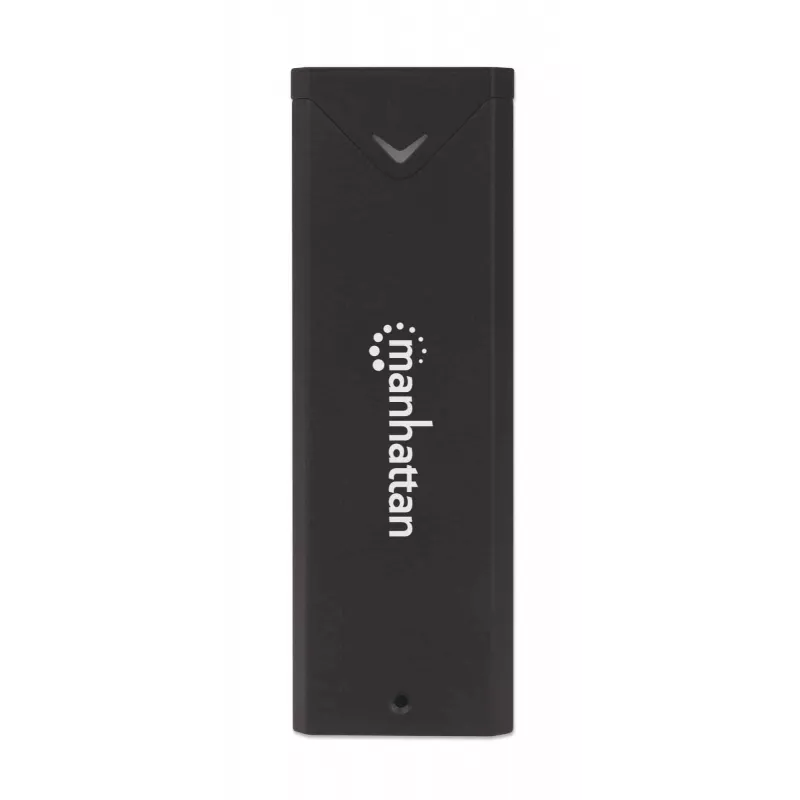 Manhattan M.2 NVMe SSD-Gehäuse, USB-C-Buchse, 10 Gbit/s (USB 3.2 Gen2 alias USB 3.1), UASP-kompatibel, SuperSpeed+ USB, Aluminium, Schwarz, drei Jahre Garantie