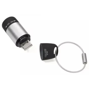 TROIKA ECO CHARGE Schlüsselanhänger-Taschenlampe Schwarz Grau LED USB