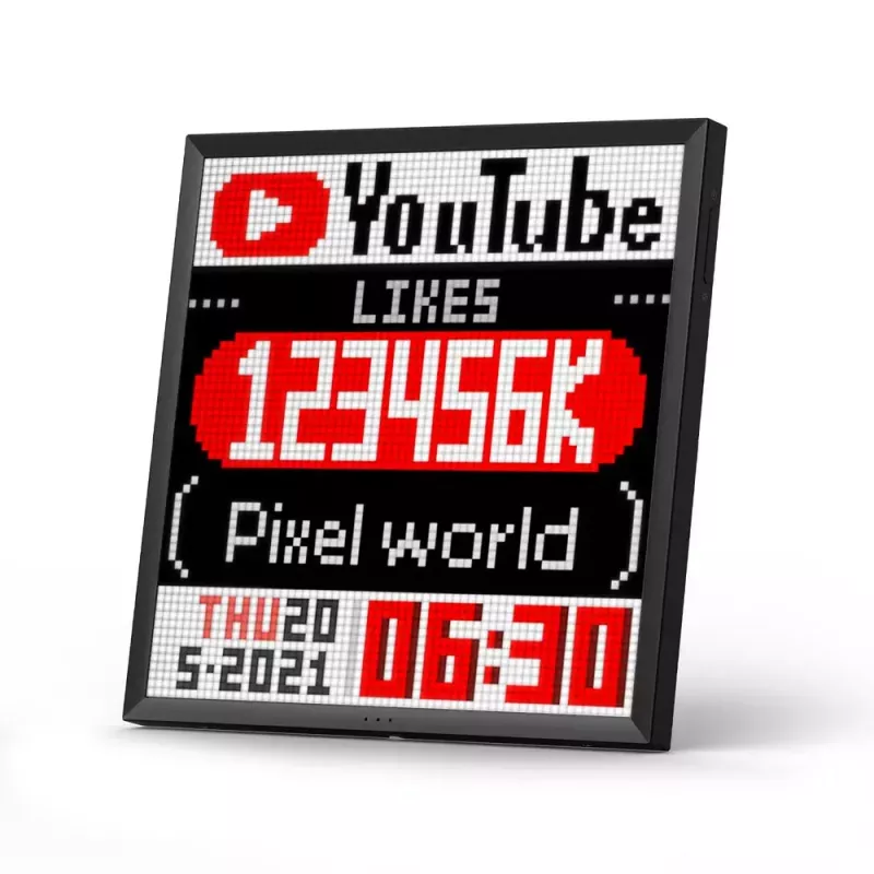 Digitaler Bilderrahmen Divoom Pixoo64 Schwarz Wi-Fi 64x64 RGB LED