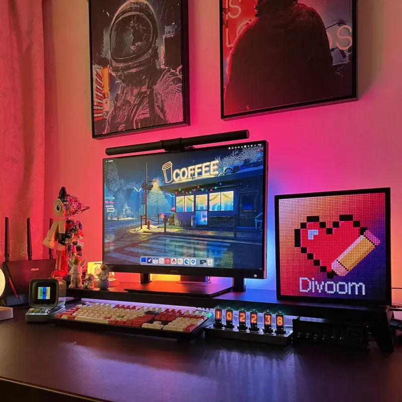 Digitaler Bilderrahmen Divoom Pixoo64 Schwarz Wi-Fi 64x64 RGB LED