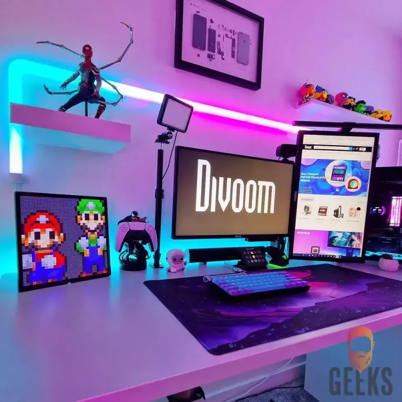 Digitaler Bilderrahmen Divoom Pixoo64 Schwarz Wi-Fi 64x64 RGB LED