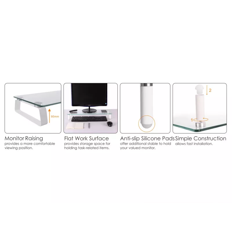 Glas-Desktop-Monitorständer Equip 650882