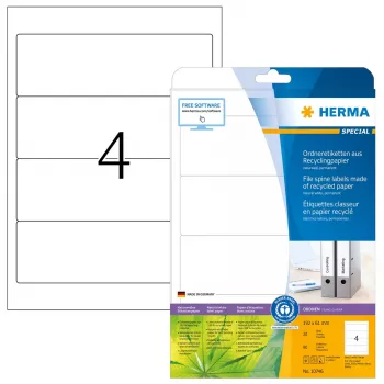 Selbstklebende Druckeretiketten HERMA 10746 Weiß 19,2x6,1 cm 80 Etiketten