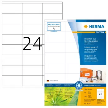 Selbstklebende Druckeretiketten HERMA 10728 Weiß 7 cm x 3,6 cm