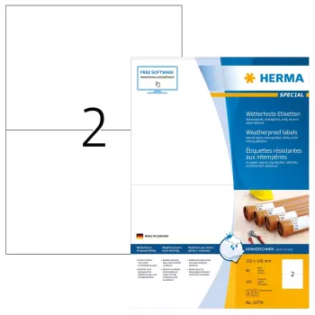 Selbstklebendes Druckeretikett HERMA 10774 Weiß 21x14,8 cm 160 Etiketten