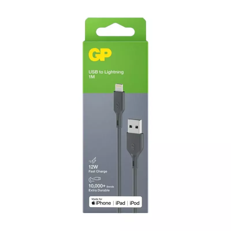 Kabel GP Batteries CL1N 1m Lightning auf USB A 12W 2,4A