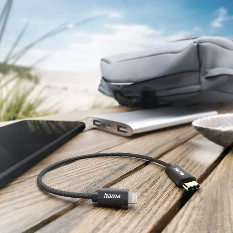 Hama 00201601 Lightning-Kabel 0,2 m Schwarz