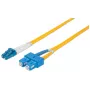 Intellinet Glasfaser-Patchkabel, OS2, LC/SC, 2 m, Gelb, Duplex, Singlemode, 9/125 µm, LSZH, Glasfaser, Lebenslange Garantie