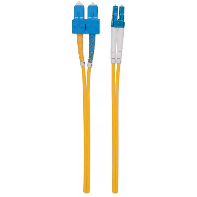Intellinet Glasfaser-Patchkabel, OS2, LC/SC, 2 m, Gelb, Duplex, Singlemode, 9/125 µm, LSZH, Glasfaser, Lebenslange Garantie