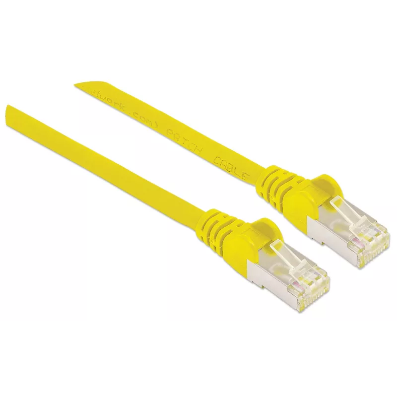 Intellinet Netzwerk-Patchkabel, Cat6A, 3m, Gelb, Kupfer, S/FTP, LSOH / LSZH, PVC, RJ45, vergoldete Kontakte, rastnasenschutz, angespritzter Knickschutz, lebenslange Garantie